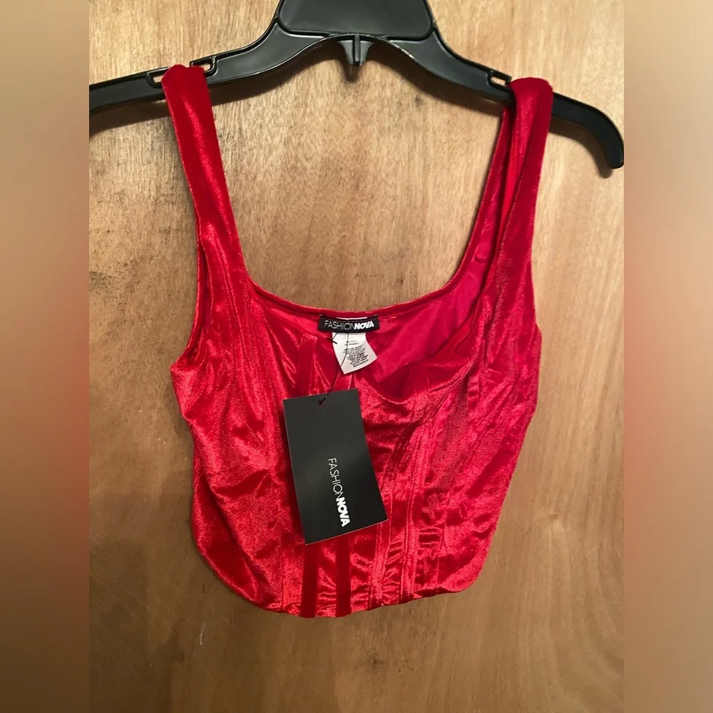 Fashionnova Valentine’s Day Wine and Dine velvet Corset Top - NWT - Picture 2 of 12